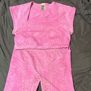 Gymshark ADAPT ANIMAL X WHITNEY SEAMLESS CROP TOP & Shorts